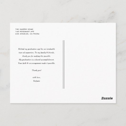 Potten Succulenten en Cactus Afstuderen Dank u Briefkaart (Achterkant)