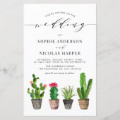 Potten Succulenten en Cactus Bruiloft Uitnodiging (Voorkant)