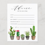 Potten Succulenten en Cactus Trouwadvies Kaart<br><div class="desc">Vraag gasten om hun advies en goede wensen achter te laten met deze aanpasbare advieskaart. Het beschikt over aquarel potten vetplanten en cactussen. Personaliseer door namen toe te voegen. Deze cactus trouwadvies kaart is beschikbaar op andere cardstock.</div>