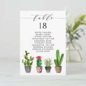 Potten Succulenten en Cactus Trouwtafel Plan Kaart (Staand voorkant)