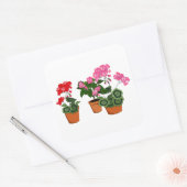 Potten van Geraniums Vierkante Sticker (Envelop)