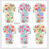 Potten vol met bloemen sticker (Vel)