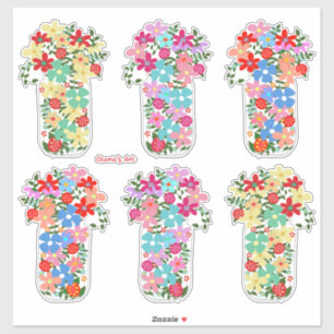 Potten vol met bloemen sticker