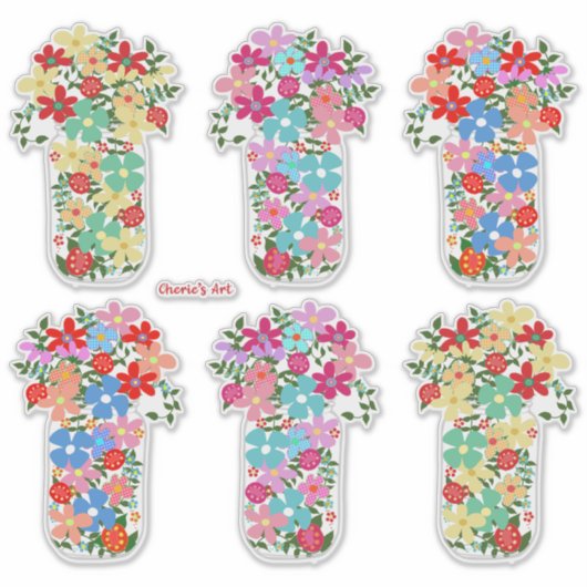 Potten vol met bloemen sticker (Voorkant)