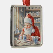 Pottenbakken Kerstman  Metalen Ornament (Rechts)