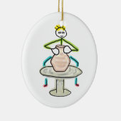Pottenbakken Stickman Keramisch Ornament (Rechts)