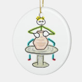 Pottenbakken Stickman Keramisch Ornament (Links)