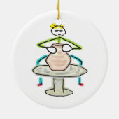 Pottenbakken Stickman Keramisch Ornament (Achterkant)