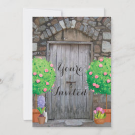  pottenbakken tuin oude houten deur familie reünie kaart