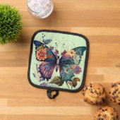 Pottenhouder met  vlinder pannenlap (Top down)