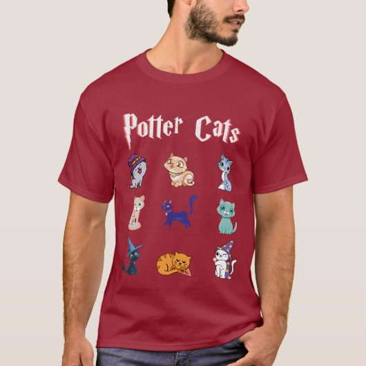 Potter Cats Cute Harry Pawter Kitten gift voor mei T-shirt (Voorkant)