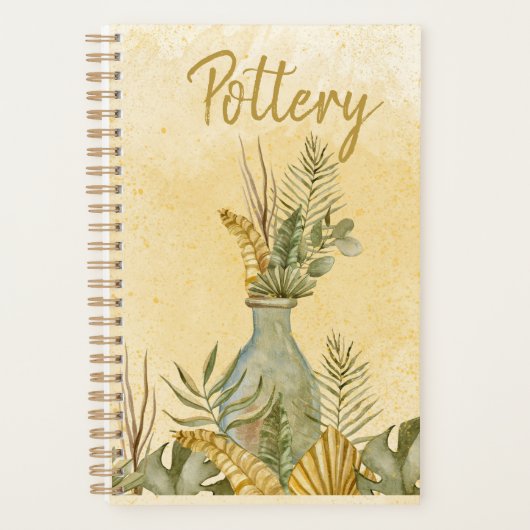 Potter Ceramist Pottery Vase Foliage Illustrations Planner (Voorkant)