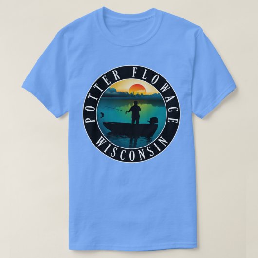 Potter Flowage Wisconsin Vist T-shirt (Design voorkant)