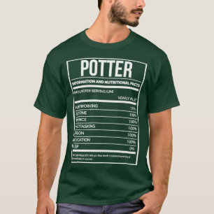 Potter Funny Pottery Nutrition Label for Women T-shirt