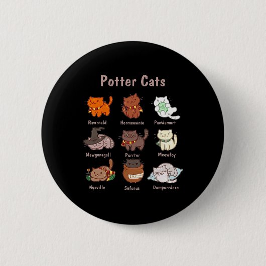 Potter katten voor kattenliefhebbers ronde button 5,7 cm (Voorkant)