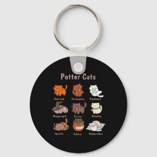 Potter katten voor kattenliefhebbers sleutelhanger