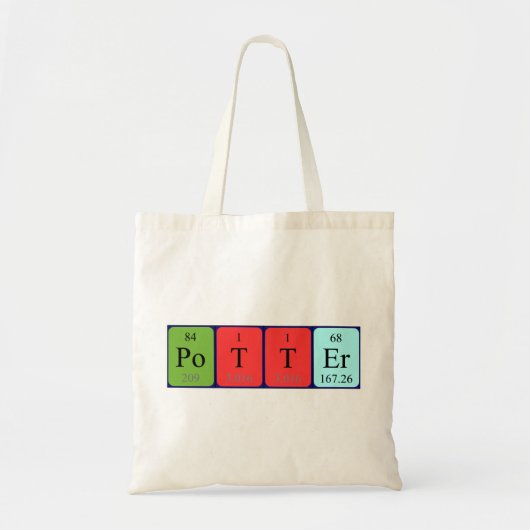 Potter periodieke table name canvas tas (Voorkant)