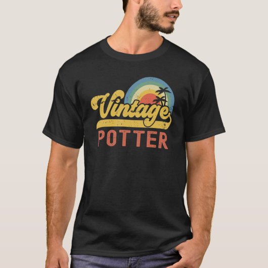 Potter Sunset Professional Retro Job Title T-shirt (Voorkant)