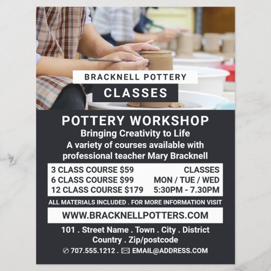 Potter Wheels, Pottery Classes, Potters Flyer (Voorkant)