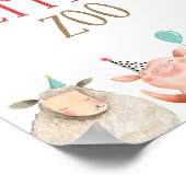 Potterende dierentuin van boerderijdieren poster (Hoek)