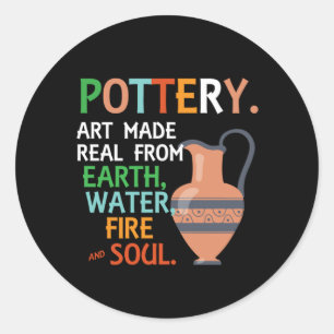 Potterieure aardewaterkrater Clay Hobby Artiest Gi Ronde Sticker