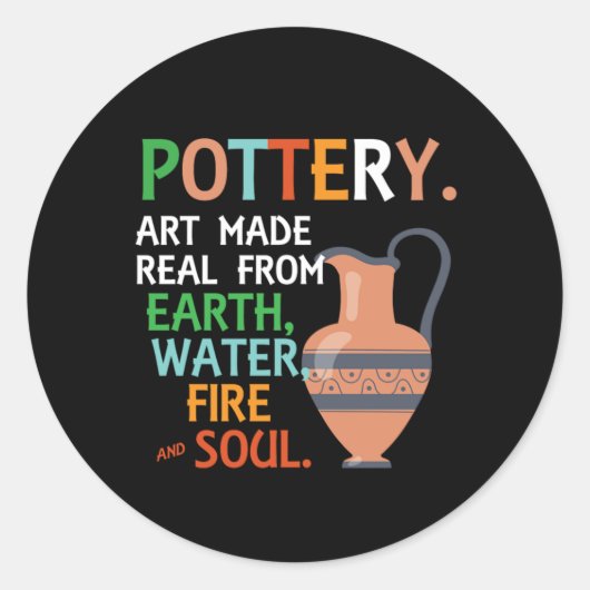 Potterieure aardewaterkrater Clay Hobby Artiest Gi Ronde Sticker (Voorkant)