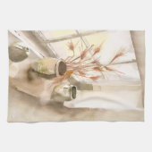 Potterij in de Waterverf van het Venster op de keu Theedoek (Horizontaal)