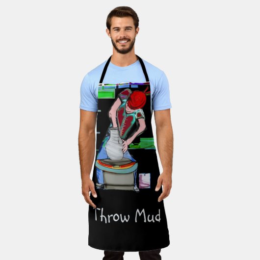 Potter's apron potterijkeramiek schort (Gedragen)