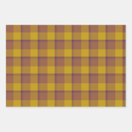 Potters Clay and Pizza Plaid Gold Brown Inpakpapier Vel