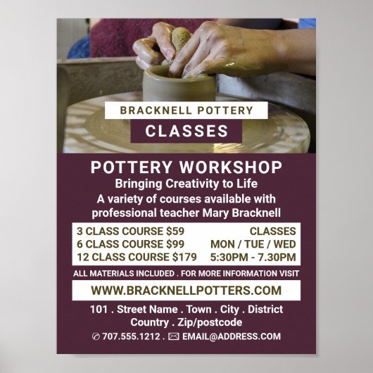 Potter's Wheel, Aardewerk lessen, Potters Adverten Poster (Voorkant)