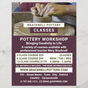 Potter's wiel, potten, potten flyer