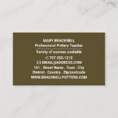 Potter's wiel, potten, potten visitekaartje (Achterkant)