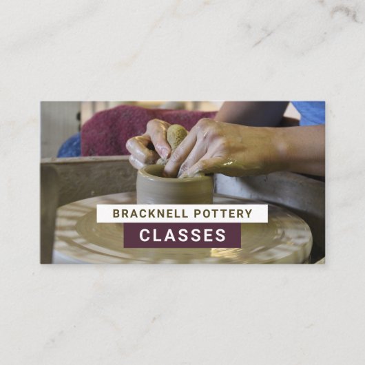 Potter's wiel, potten, potten visitekaartje (Voorkant)