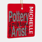 Pottery Artist Extraordinaire CUSTOM Keramisch Ornament (Rechts)