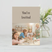 Pottery Birthday Party Invitation Kaart (Staand voorkant)