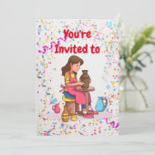 Pottery Birthday Party Invitation Kaart (Staand voorkant)