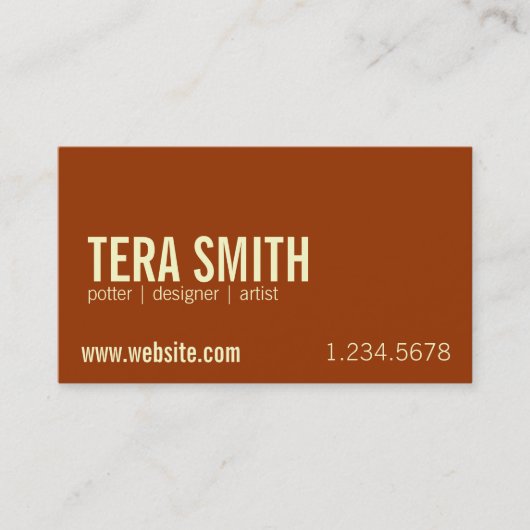POTTERY CARD VISITEKAARTJE (Voorkant)