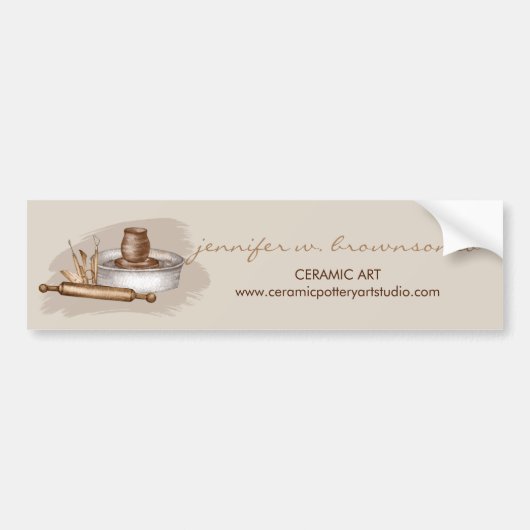 Pottery Ceramics Artist Studio Online Bumpersticker (Voorkant)