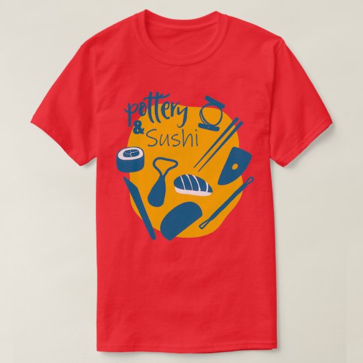 Pottery en Sushi T-shirt (Design voorkant)