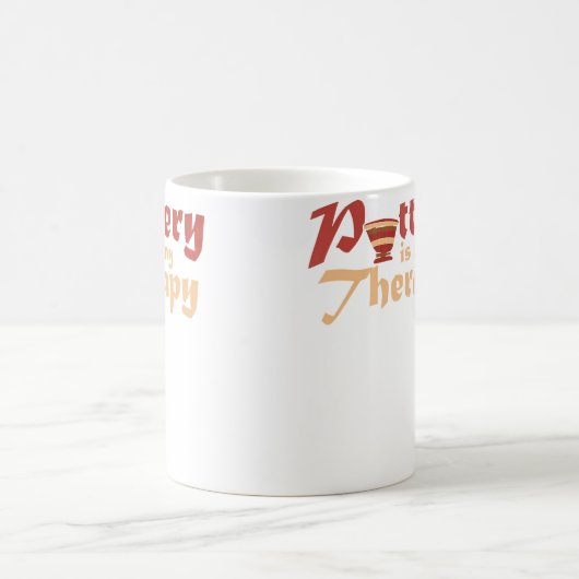 Pottery Is My Therapy  Ceramic Artist  Clay Potter Koffiemok (Center)