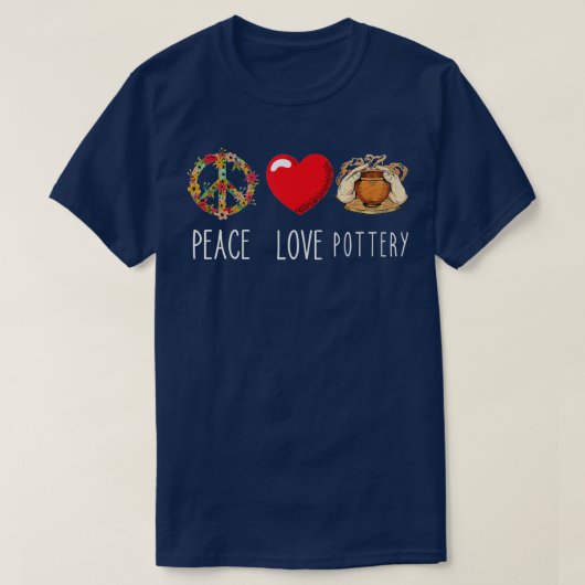 Pottery Love Peace Heart Sign Pottery Maker Handma T-shirt (Design voorkant)
