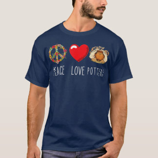 Pottery Love Peace Heart Sign Pottery Maker Handma T-shirt
