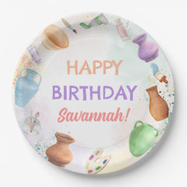 Pottery Paining Party Birthday Papieren Bordje