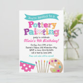 Pottery Painting Art Party Uitnodiging (Staand voorkant)