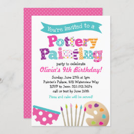 Pottery Painting Art Party Uitnodiging