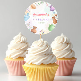 Pottery Painting Birthday Ronde Sticker