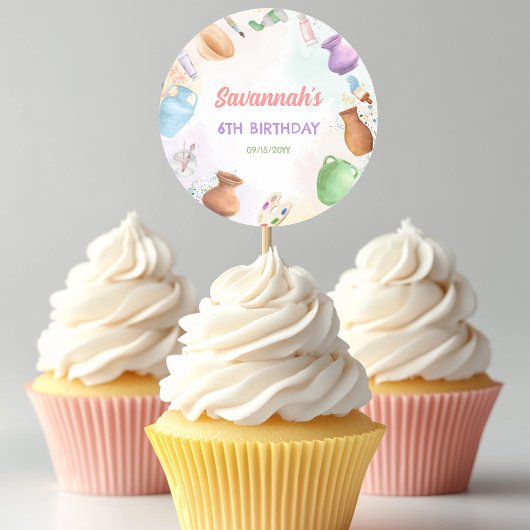 Pottery Painting Birthday Ronde Sticker