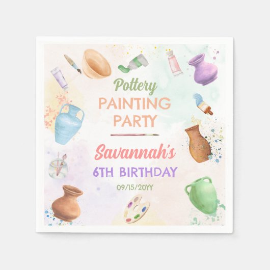 Pottery Painting Birthday Servet (Voorkant)