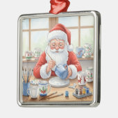 Pottery Painting Santa Claus  Metalen Ornament (Links)