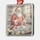 Pottery Painting Santa Claus  Metalen Ornament (Links)